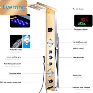 A buon mercato bagno intelligente a temperatura costante LED doccia doccia doccia più modalità di spruzzo d'acqua e SPA pannello doccia - Product Image 1