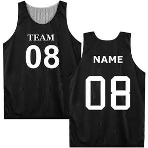2025 maillot de basket-ball XS pour hommes personnalisé débardeur en maille réversible maillot de mêlée avec nom/numéro double face - Product Image 3