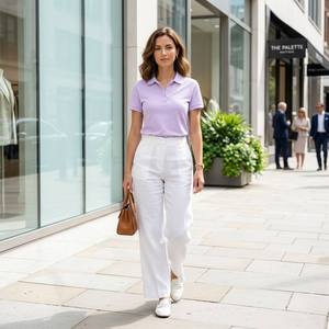 Polo pour <span class=keywords><strong>femme</strong></span> en piqué 200g, 60% coton 40% polyester, doux et respirant, vente directe usine, fournisseur de hauts décontractés pour <span class=keywords><strong>femme</strong></span> - Product Image 3