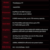 En Stock, Estación de Trabajo Gráfica Lenovo ThinkStation P7 Tower, Procesador Intel Xeon W-3400, PC de Escritorio para Análisis de Datos con IA