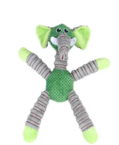新款创意宠物毛绒玩具狗咀嚼声音牙齿清洁玩具大象小猪玉米灯芯绒咀嚼玩具