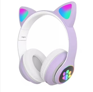 Nouveau <span class=keywords><strong>Casque</strong></span> sans fil Bluetooth pliable 2026 SHOPIFY avec oreilles de chat LED lumineuses pour filles, prise jack 3,5 mm, lecteur de carte TF et micro intégré - Product Image 6