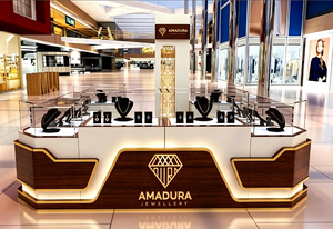 Mueble de Exhibición de Joyería de Lujo con Luz LED para Tienda de Joyería de Oro, Diseño de Kiosco para Centro Comercial - Product Image 3