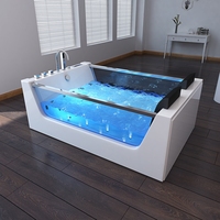 Baignoire jacuzzis 2 personnes baignoire en acrylique baignoire de massage japonaise jacuzzii avec lumière led