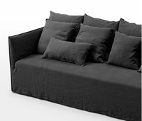 Canapé Chesterfield carré trois places en tissu velours chenille, design minimaliste, avec des fonctionnalités modernes et durables, convertible