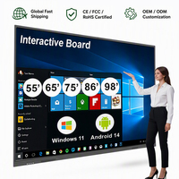 Pantalla Táctil Interactiva Plana 4K con Sistema Dual Android Windows, Pizarra Digital Inteligente con Soporte para Transmisión Inalámbrica
