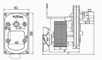 Moteur à engrenages SPG 230V 50W monophasé Ac 20 tr/min 30 tr/min pôle ombragé