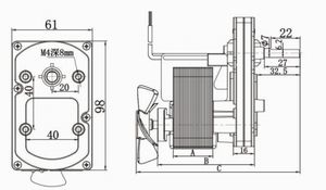 230v 50w <span class=keywords><strong>spg</strong></span> הילוך מנוע שלב יחיד שלב ac 20 סל "ד 30 סל" ד מוט מוצל - Product Image 2