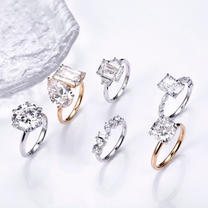 Anillo de Diamante de Laboratorio con Forma Elegante Personalizado de Messi, Anillo de Compromiso Eternity, Anillo de Boda de Diamante Cultivado en Laboratorio para Mujer - Product Image 5