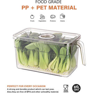 Transparent PET Multifunction Food Storage Box <b>Bins</b> Stackable Fridge Preservation Containers Handle for <b>Kitchen</b> Use Injection - Product Image 3