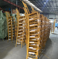Chaise Chiavari en résine dorée empilable pour événements et mariages, prix d'usine en gros, finition lisse