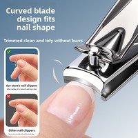 Coupe-ongles en acier au carbone imprimé, grande taille, durable, pour manucure et élimination des cuticules, idéal pour les ongles épais et les personnes âgées, emballage polybag