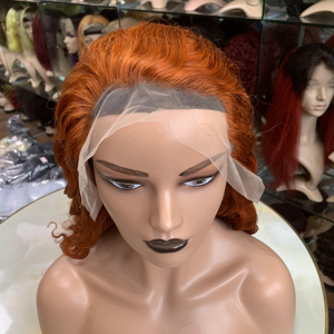 # Perruque Lace Frontale 30 pouces, Ondulations Profondes Souples, Couleur Orange 350, 100% Cheveux Humains, Qualité Premium, Perruque Personnalisée avec Mèches - Product Image 2