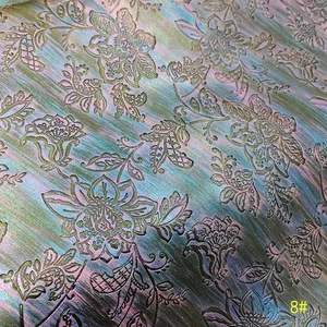 Brush Two Tone Leather PU Embossed Flowers Faux Vinyl Fabric Synthetic Floral Leather For Handbags