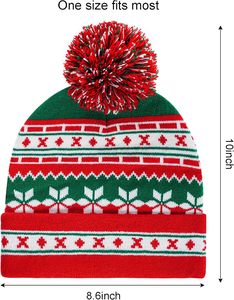 Bonnet de Noël en peluche rouge personnalisé avec logo, unisexe, pour enfants, en polyester, vierge, ajustable, en polaire épaisse et douce, pour fêtes de Noël - Product Image 5