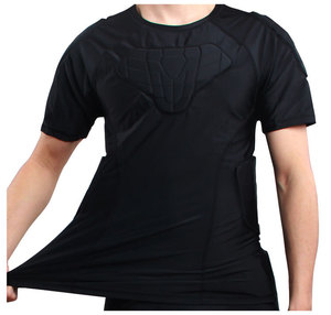 Ensemble de compression protecteur YOUNGSON avec rembourrage en mousse EVA alvéolée personnalisée, comprenant une chemise et un short de compression. - Product Image 2