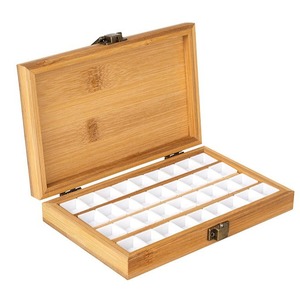 Boîte de <span class=keywords><strong>peinture</strong></span> à l'aquarelle en bambou avec compartiments, <span class=keywords><strong>palette</strong></span> en bois portable pour enfants, fournitures artistiques - Product Image 5