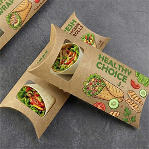Disposable Recycled Materials Takeout Packaging for Arabic Grill <b>Wraps</b> Custom Branded Kebab Pillow Boxes Shawarma Compartment - Product Image 3