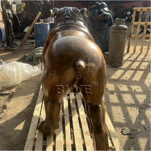 BLVEモダンアートガーデンデコレーション等身大アニマルメタル彫刻キャストブロンズフレンチブルドッグ像 - Product Image 6