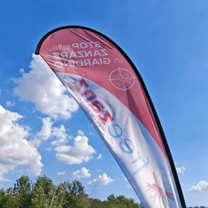 Sang Trọng Tùy Chỉnh Teardrop Hình Dạng Lông Cờ Hai Mặt In Kỹ Thuật Số Cao Cấp Thương Hiệu Quảng Cáo Với Gia Cố Khâu - Product Image 6