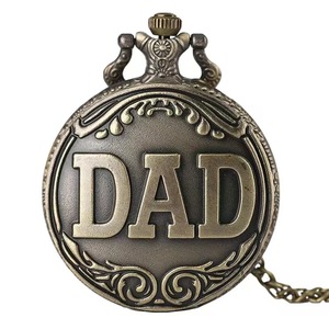 Reloj de Bolsillo de Cuarzo Retro Personalizado con la Letra DAD, Regalo de Cumpleaños o Festivo para <span class=keywords><strong>Padres</strong></span>, con Collar - Product Image 1