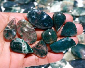 Natural Rainbow Moss Agate Cabochon Gemstone Loose <b>Stone</b> Moss Inclusions Jewelry Making Wholesale Featuring Color Play High - Product Image 6