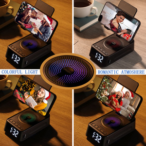 F20 Phone Stand <b>Bluetooth</b> Speaker Clock With Touch Control <b>USB</b> Power Black 3 In 1 Smart Home Device - Product Image 5