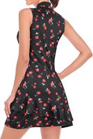 Robe de tennis personnalisée pour femme, sans manches, avec short intégré, imprimé cerise, pour le golf et le sport, avec demi-fermeture éclair, OEM ODM