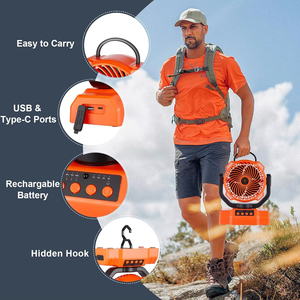 Xách Tay 3-Trong-1 Pin Powered Cắm Trại Fan <span class=keywords><strong>LED</strong></span> Đèn Điều Khiển Từ Xa Công Suất Lớn Cho Ngoài Trời Lều Xe Sử Dụng Cho Hộ Gia Đình Sử Dụng - Product Image 4