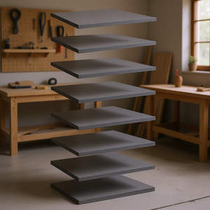 Tableros de Madera Gris para Estantería, 8 Piezas, 15.7x15.7x0.6 Pulgadas, Bloques de Madera Minimalistas y Duraderos, Sin Necesidad de Lijado - Product Image 2