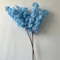 Bunga Sakura Biru Buatan Tangan dari Sutra Lembut L-222 Grosir untuk Pernikahan, Natal, dan Thanksgiving