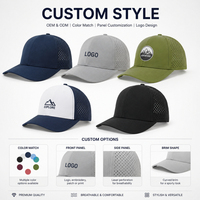 Gorra Deportiva Impermeable de 6 Paneles con Cuerda, Perforaciones Cortadas a Láser, Logotipo Bordado Personalizado, para Golf y Running, Venta al Por Mayor
