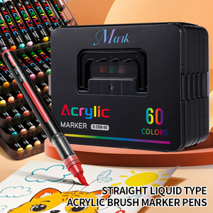 Marqueurs acryliques liquides de haute qualité avec pointe pinceau souple, système de contrôle de l'encre, étui de rangement portable, utilisés par les étudiants - Product Image 6
