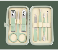 Ensemble de manucure de voyage Kit de pédicure manucure 7 en 1 pour femmes ensemble d'ongles professionnel complet en acier inoxydable