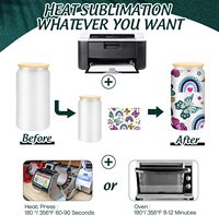 Entrepôt USA stocké 12oz 16oz clair givré sublimation blancs verre Mason Jar bière peut tasse en verre avec couvercle en bambou et paille