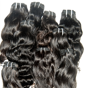 Extensiones de Cabello Ondulado Natural Remy Indio de 10 a 32 Pulgadas, Sin Caída ni Enredos, Trama Única para Tejer - Product Image 1