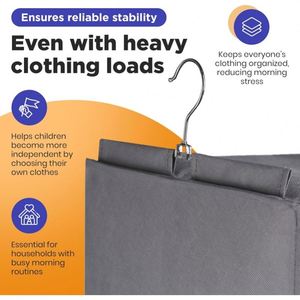 Non-Woven 6-Tier Hanging Closet Organizer with Iron Frame Weekly Clothing Storage with Side Pockets Kids Foldable Closet Shelves - Product Image 2