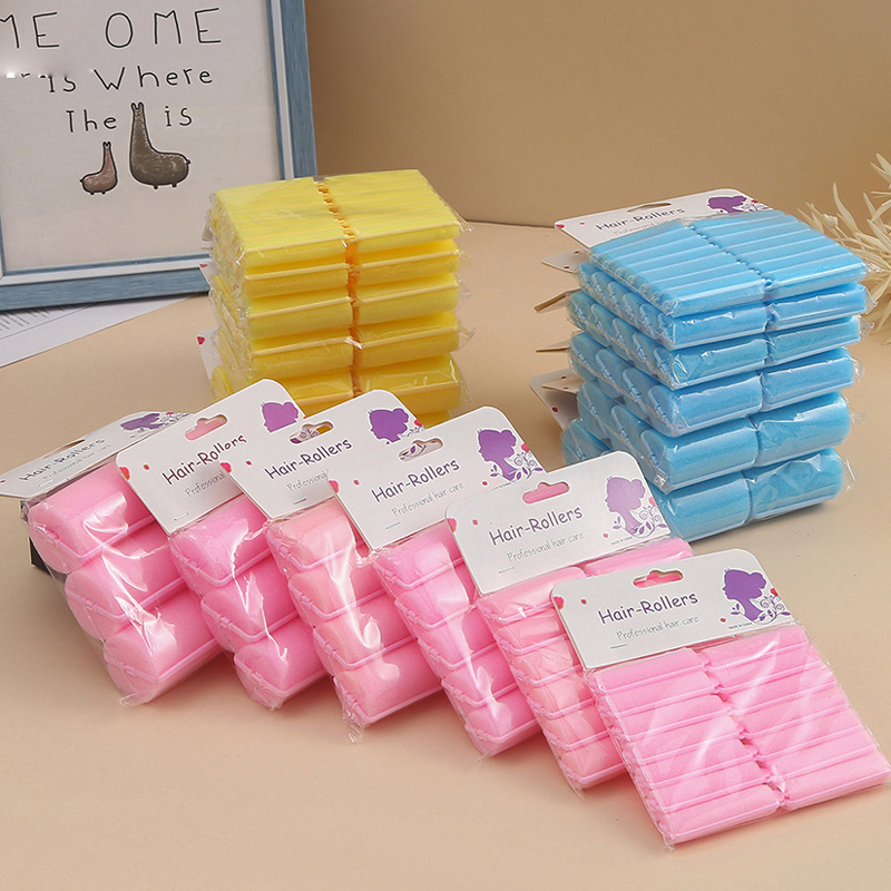 Factory Wholesale Custom Logo Sponge Hair Curler Pink Women Styling Not Hurt Hair Heatless Hair Rollers