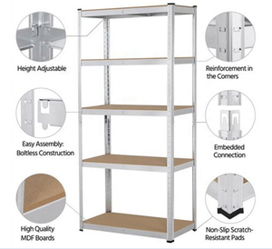 Estanterías de Almacenamiento Metálicas Multifuncionales Grandes y Removibles para Hogar y Supermercado, Personalizadas de 5 Niveles con Capacidad de Carga de 200 kg - Product Image 4