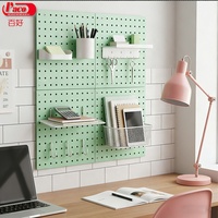 Kit de présentoirs d'approvisionnement d'usine organisateur de bureau mural en panneau perforé ABS noir avec plateaux blancs 3 accessoires d'installation