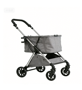 605-5 फोल्डेबल स्टलर: हल्के जाल डिजाइन, आउटडोर यात्रा के लिए पोर्टेबल 4-व्हील डॉग/बिल्ली ट्रॉली - Product Image 1