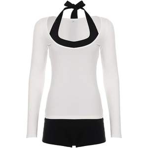 Conjunto Deportivo de Dos Piezas para Mujer, Top de Manga Larga y Pantalones Cortos, Ropa Deportiva Elástica, Transpirable, de Spandex y Poliéster - Product Image 3