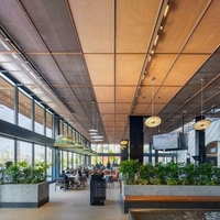 Paneles de Techo de Malla Metálica Expandida de Aluminio Arquitectónico Personalizados con Recubrimiento en Polvo para Techos Falsos Suspendidos, Diseño de Interiores