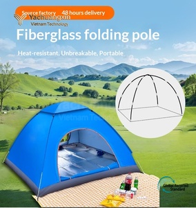 Tente de voyage pliable multi-sections en fibre de verre avec moustiquaire, cadre de support en fibre de verre sans alcali, poteau pliant pour tente - Product Image 6