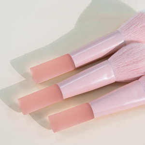 Schattige Roze Reizende Make-Upborstelset Draagbare 10 Stuks Eenvoudig Genomen Mini Volledige Volledige Functie Cosmetische Borstels Kit Met Tas - Product Image 4
