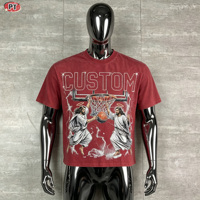 T-shirts surdimensionnés et décontractés pour hommes, avec impression DTG personnalisée, ornés de pierres précieuses et de strass, effet vieilli, par Guangzhou QianXi