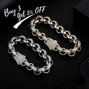 Bracelet à maillons en argent sterling 925 de qualité supérieure avec pierres Moissanite VVS, chaîne Hip Hop, bijou élégant pour le quotidien et les soirées - Product Image 5