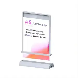 Rechargeable Wireless Desktop Display Double Sides Advertising Light Box Sign Acrylic Flashing Table Led Light