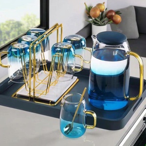 Bottiglie d'acqua in vetro con tappi in Silicone e ugelli Spray adatti per acqua calda fredda succo di tè caffè <span class=keywords><strong>limonata</strong></span> con maniglie laterali - Product Image 2
