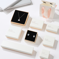 Boîte à bijoux en papier écologique, petite, personnalisée avec logo, tiroir coulissant, pour bagues, boucles d'oreilles, colliers, emballage cadeau avec plateau en mousse